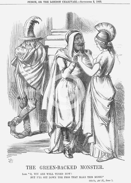 'The Green-Backed Monster', 1865. Creator: John Tenniel.