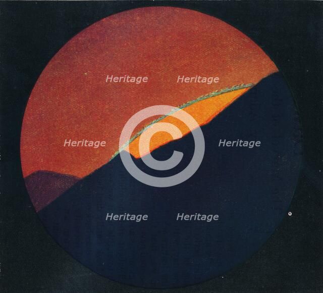 'The Green Flash at Sunset, Rarest Prismatic Colour Refracted by the Atmosphere', c1935. Artist: Unknown.