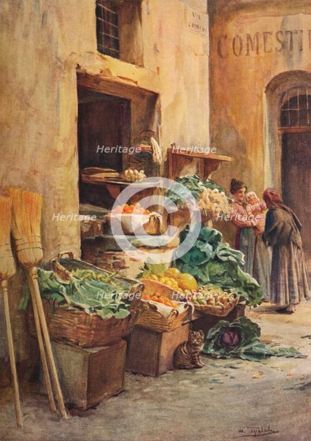 'The Green-grocer shop', c1910, (1912). Artist: Walter Frederick Roofe Tyndale.