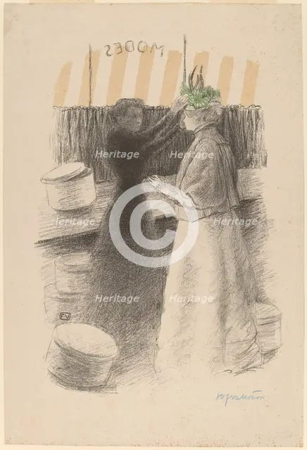 The Green Hat (Le chapeau vert), 1896. Creator: Félix Vallotton.