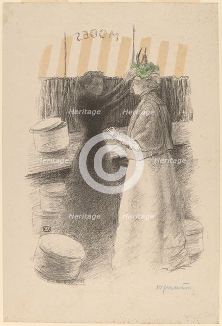 The Green Hat (Le chapeau vert), 1896. Creator: Félix Vallotton.
