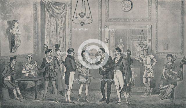 'The Green Rooom at Drury Lane Theatre, 1821', (1920). Artists: Isaac Robert Cruikshank, George Cruikshank.