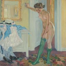 The green stockings, c 1915. Creator: Cucuel, Edward (1875-1954)