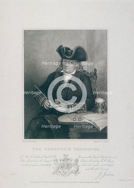 'The Greenwich Pensioner' Greenwich Hospital, Greenwich, London, 1829.  Artist: J Jenkins