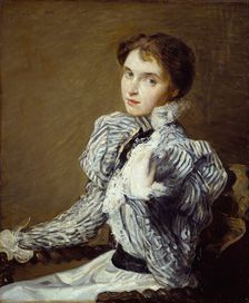 The Grey Bodice, 1898. Creator: Julian Alden Weir