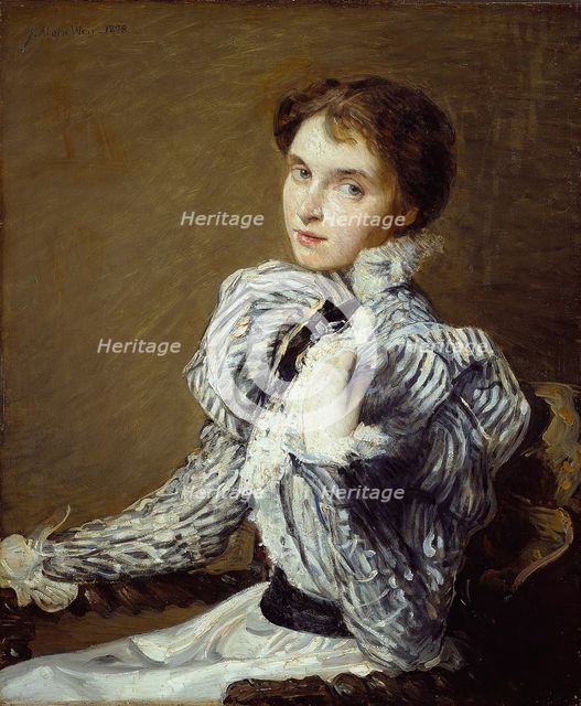 The Grey Bodice, 1898. Creator: Julian Alden Weir.