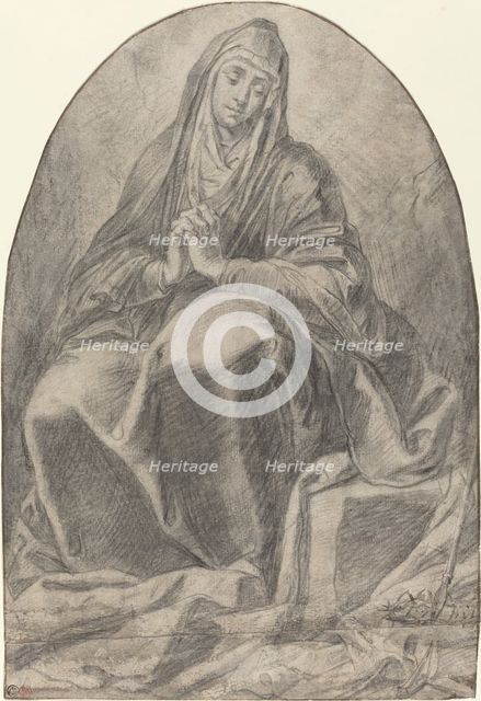 The Grieving Virgin Contemplating Instruments of the Passion, 1640s. Creator: Unknown.
