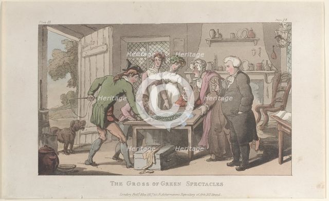 The Gross of Green Spectacles, from "The Vicar of Wakefield", May 1817., May 1817. Creator: Thomas Rowlandson.