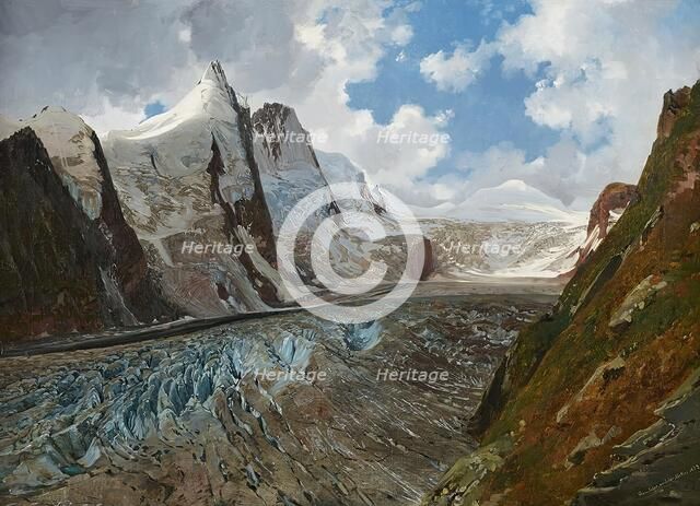 The Großglockner with the Pasterze, 1832. Creator: Thomas Ender.
