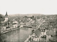 The Grosse Stadt and Kleine Stadt divided by the River Limmat, Zurich, Switzerland, 1895. Creator: Unknown