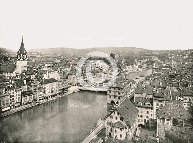 The Grosse Stadt and Kleine Stadt divided by the River Limmat, Zurich, Switzerland, 1895.  Creator: Unknown.