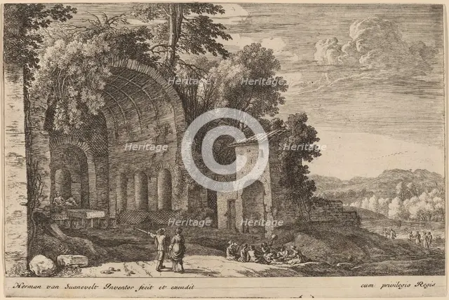 The Grotto of the Nymph Egeria. Creator: Herman van Swanevelt.