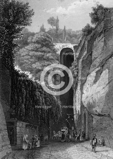 The Grotto of Posillipo near Naples, Italy, 19th century. Artist: J Poppel