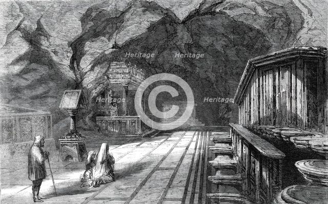 The Grotto of Santa Rosalia, Palermo - from a drawing by the Rev. S.C. Malan, 1860. Creator: Unknown.