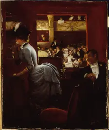 The ground floor box, at the Theatre des Varieties, 1883. Creator: Jean Beraud