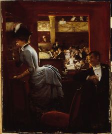 The ground floor box, at the Theatre des Varieties, 1883. Creator: Jean Beraud