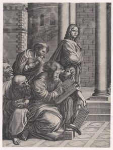 The Group from Raphael's School of Athens, dated 1523. Creator: Agostino Veneziano