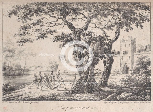 The Group in Action, 1817. Creator: Émile Jean-Horace Vernet.