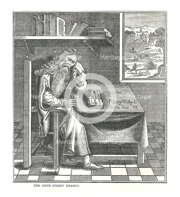 The Grub Street Hermit. From a picture published by Richardson, 1878. Artist: Walter Thornbury.