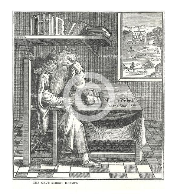 The Grub Street Hermit. From a picture published by Richardson, 1878. Artist: Walter Thornbury.