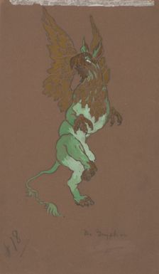 The Gryphon (costume design for Alice-in-Wonderland, 1915). Creator: William Penhallow Henderson