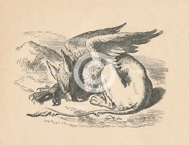 'The Gryphon asleep in the sun', 1889. Artist: John Tenniel.
