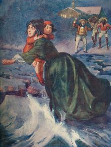 The huge green fragment of ice pitched and creaked 1929. Creator: Unknown