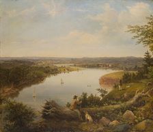 The Hudson River Valley near Hudson, New York, ca. 1850. Creator: American Painter