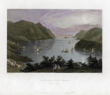 The Hudson River as seen from West Point, USA, 1837.Artist: R Wallis
