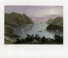The Hudson River as seen from West Point, USA, 1837.Artist: R Wallis