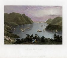 The Hudson River as seen from West Point, USA, 1837.Artist: R Wallis