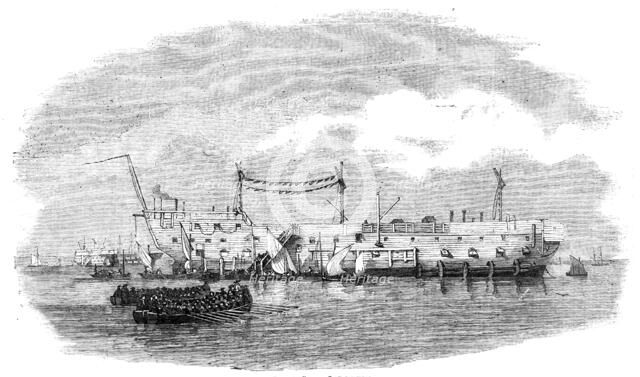 The Hulk "Blake", at Spithead, 1854. Creator: Unknown.