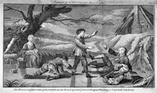 The Humorous Diversion of Sliding on the Ice c1745. Artist: Benjamin Cole