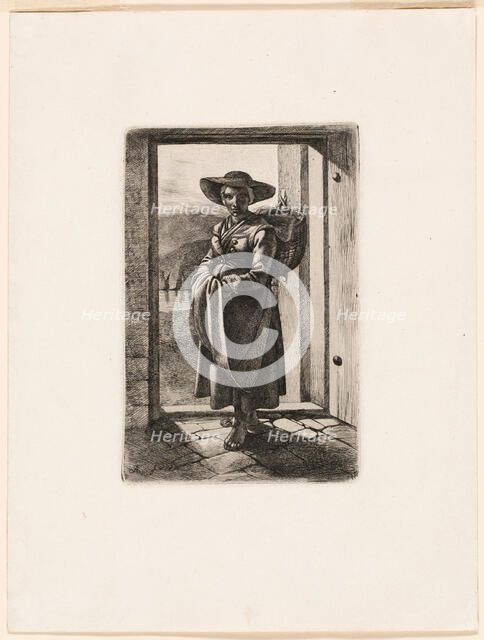 The Hungarian Woman Standing in the Door, 1817. Creator: Johann Adam Klein.