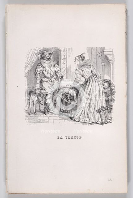 The Hunt from The Complete Works of Béranger, 1836. Creators: Louis-Henri Brevière, Cesar-Auguste Hebert.