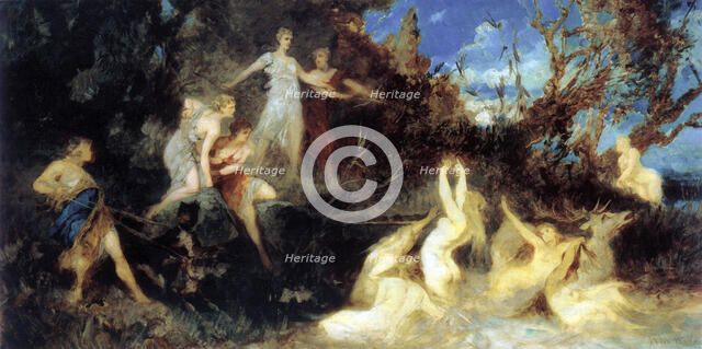'The Hunt of Diana', (study), 1879.  Artist: Hans Makart