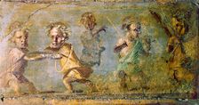The Hunt of the Dwarfs fresco from Pompeii, c1st century BC-1st century AD
