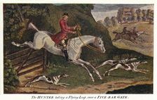 The HUNTER taking a Flying Leap, over a Five-Bar Gate c1740, (1922). Artist: James Seymour
