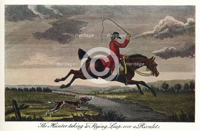 'The Hunter Taking A Flying Leap Over A Rivulet', c1740, (1922). Artist: James Seymour.