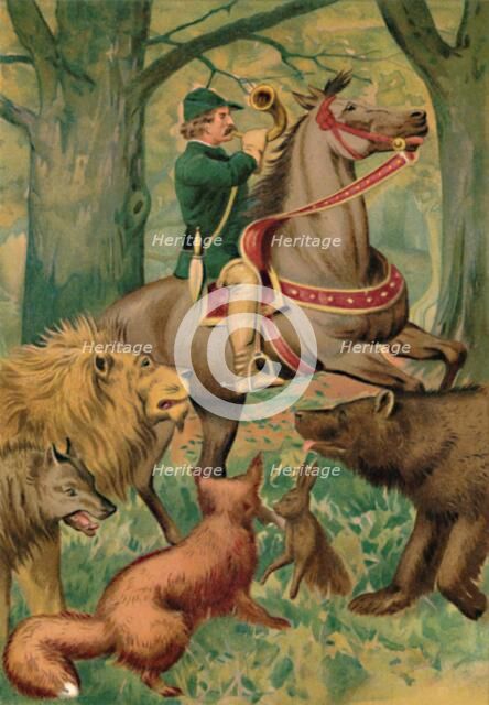 'The Hunter and the Animals', 1901. Artist: Edward Henry Wehnert.