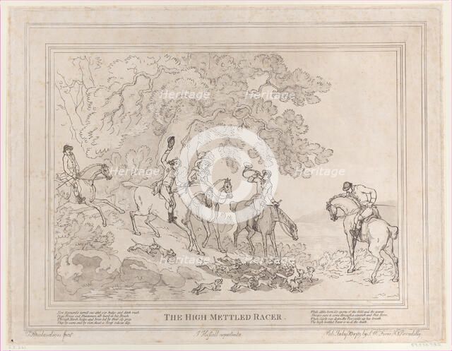 The Hunter (from The Life of a Racehorse, or The High-Mettled Racer), July 20, 1789., July 20, 1789. Creators: Thomas Rowlandson, John Hassell.