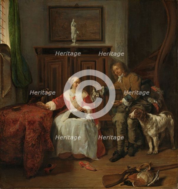 The Hunter’s Present, c.1658-c.1661. Creator: Gabriel Metsu.