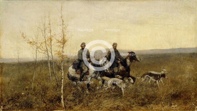 The Hunters, 1881. Artist: Roubaud, Franz (1856-1928)
