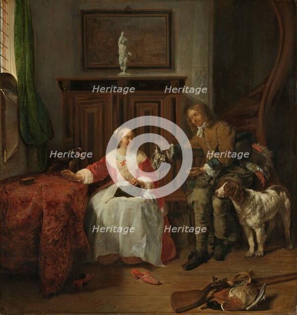 The Hunter’s Present, c.1658-c.1661. Creator: Gabriel Metsu.