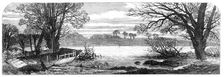 The Hunting Disaster in Yorkshire: the ferry-boat on the Ure, 1869. Creator: Unknown