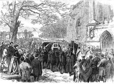 The Hunting Disaster in Yorkshire: the funeral of Sir Charles Slingsby at Knaresborough, 1869. Creator: Unknown