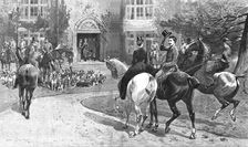 The Hunting Season - A Meet at the Old Hall 1886. Creator: Unknown