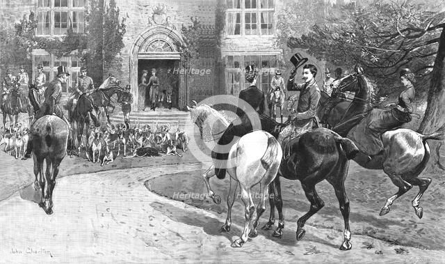 'The Hunting Season - A Meet at the Old Hall', 1886.  Creator: Unknown.