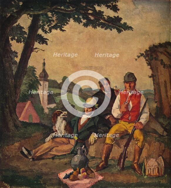 'The Hunting Picnic', c1926. Artist: Alfred Hagel.