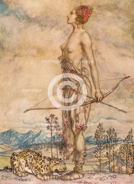'The Huntress Diane', c1920. Artist: Arthur Rackham.